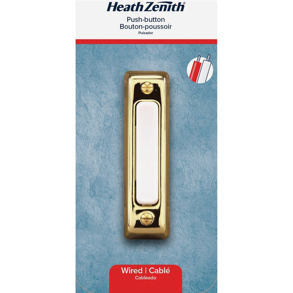 Heath Zenith Wired Polished Brass Doorbell Push-Button 18000112 503180