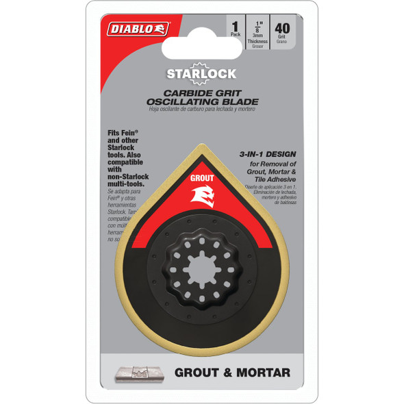 Diablo Starlock 2-3-4 In.  Carbide Grit Oscillating Blade for Grout and Mortar DOSCGX 341307