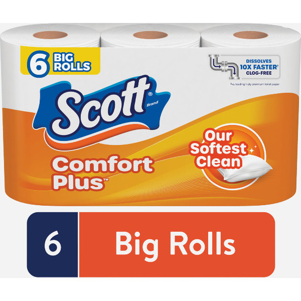 Scott Comfort Plus Toilet Paper (6 Big Rolls) 51434 Pack of 8 622509