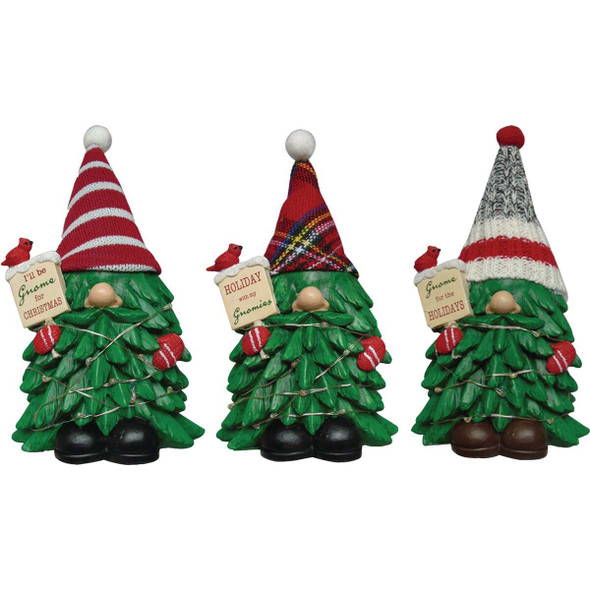 Alpine Led Gnome Tree Statue SLL2306ABB-TM Pack of 9