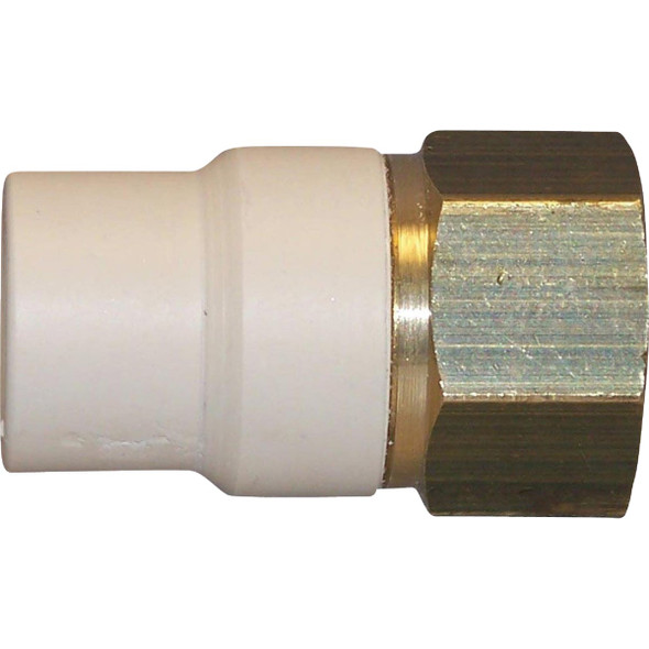 Charlotte Pipe 1/2 In. Slip x Brass FIP CPVC Transition Adapter Charlotte Pipe 1/2 In. Slip x Brass FIP CPVC Transition Adapter