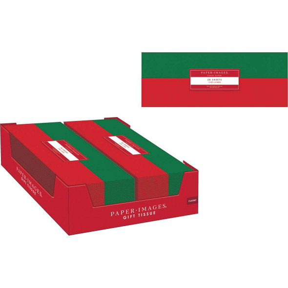 Paper Images 20-Sheet Red & Green Tissue Paper TISRG20CD-12 Pack of 72
