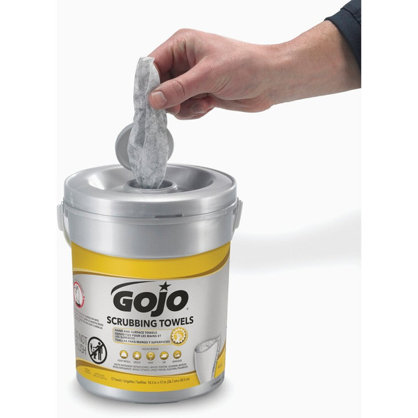 GOJO Heavy Duty Hand and Surface Scrubbing Towels, Fresh Citrus (72 Ct.) 6396-06 581682