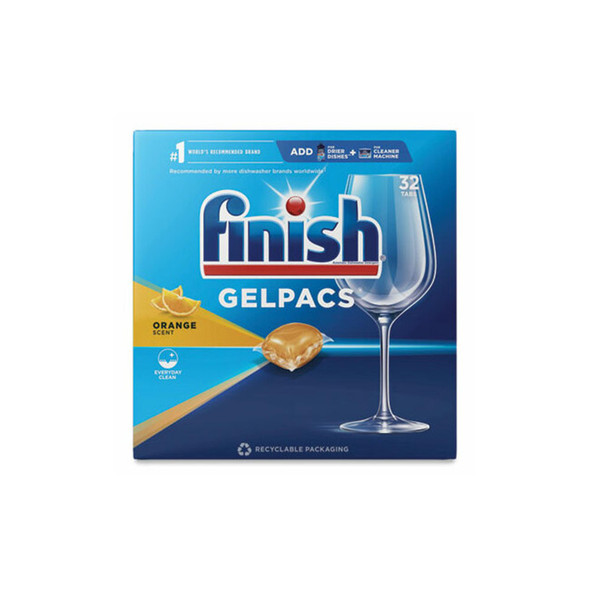 FINISH® Dish Detergent Gelpacs, Orange Scent, 32/box 51700-81053