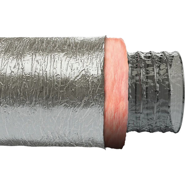 Imperial 8 In. I.D. x 25 Ft. R6.0 Silver Jacket Flexible Insulated Ducting MEA-0825-6 449085