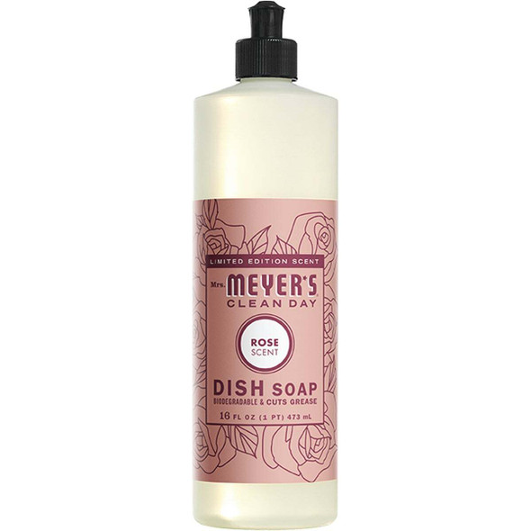 Mrs. Meyer's Clean Day 16 Oz. Rose Liquid Dish Soap 11398