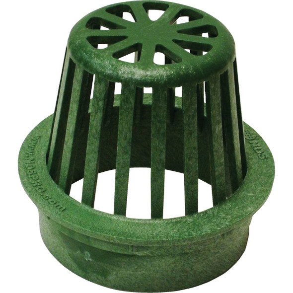 NDS 4 In. Green Structural Foam Polyethylene Atrium Drain Grate 75
