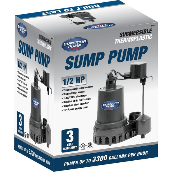 Superior Pump 1-2hp Plastic Sump Vfs 92572 416421
