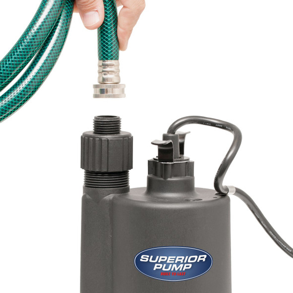 Superior Pump 1-4 HP 1800 GPH Thermoplastic Submersible Utility Pump 91250 424955