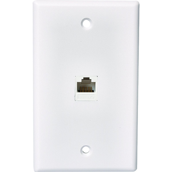 RCA White Flush Mount Plastic CAT 5E/6 Data & Phone Wall Jack TPH562R