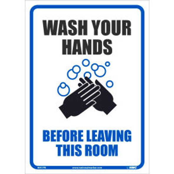 Wash Your Hands Before Leaving This Room Sticker 10 X 14 Vinyl Adhesive