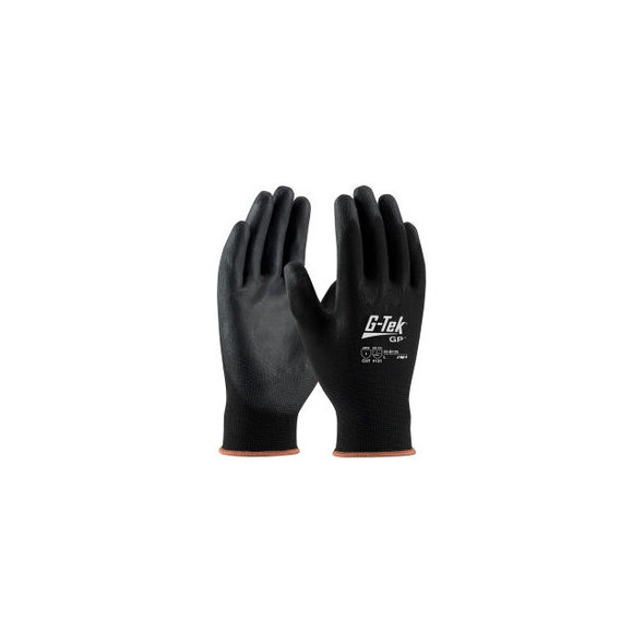 PIP 33-B125/M G-Tek GP General Duty Nylon Glove PU Coated Black M 12 Pairs