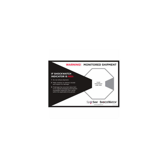 SpotSee ShockWatch Companion Labels 5-3/4""W x 8-3/4""L Black/Red/White 200/Roll