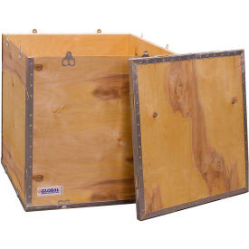 Global Industrial 4 Panel Hinged Shipping Crate w/ Lid 23-1/4""L x 23-1/4""W x 2