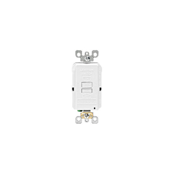 Leviton GFRBF-W SmartlockPro Blank Face w/Indicator Light 20A Self Testing White