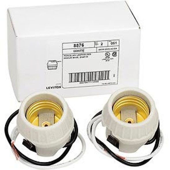 Leviton 8876 Incandescent Lampholder Porcelain Medium Base