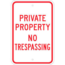 Brady 80106 Private Property No Trespassing Sign RD/WH HIP Reflective Aluminum 1