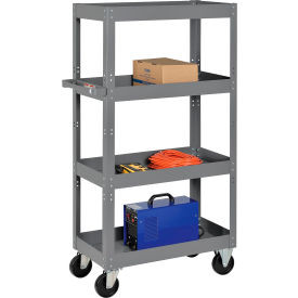 Global Industrial Steel Shelf Truck w/4 Shelves 800 lb. Capacity 30""L x 16""W x