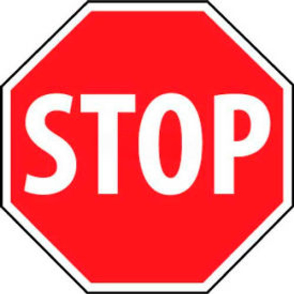 NMC TM34R Traffic Sign Stop Sign 18"" X 18"" White/Red