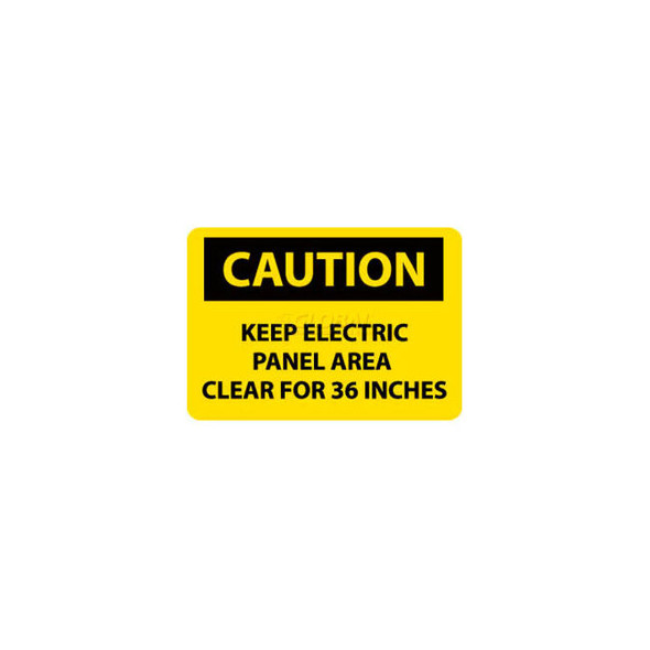 NMC C533PB OSHA Sign Caution Keep Electric Panel Area Clear For 36 Inches 10"" X