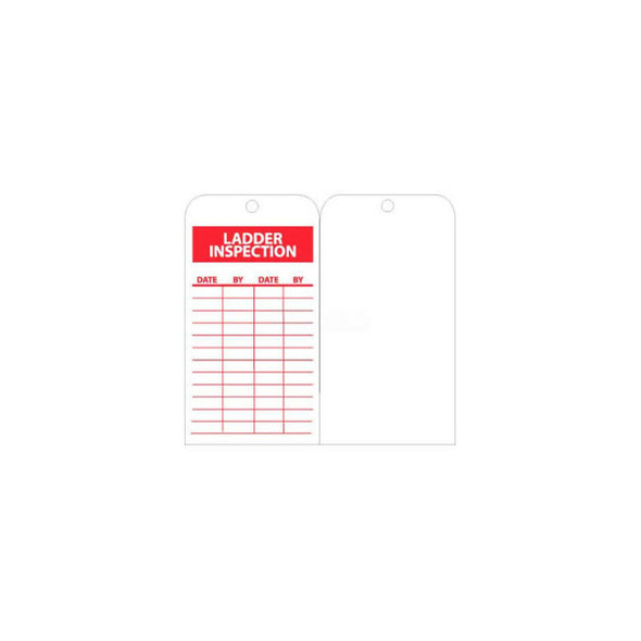 NMC RPT168 Tags Ladder Inspection 6"" X 3"" White/Red 25/Pk