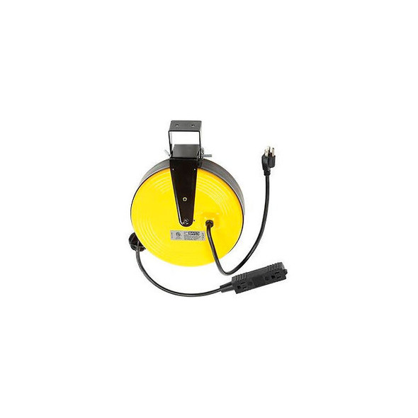 BAYCO Triple-Tap Extension Cord - 30' 16/3 on Metal Retractable Reel