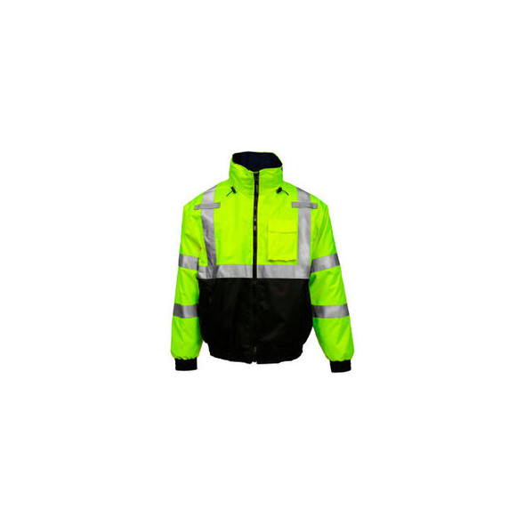 Tingley Bomber 3.1 Hi-Vis Hooded Jacket Zipper Fluorescent Yellow/Green/Black 2X