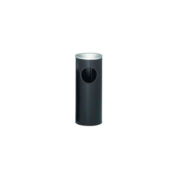 Steel Ash And Trash Urn 3 Gallon Black With Aluminum Top 10"" Dia. x 25""H 3000B