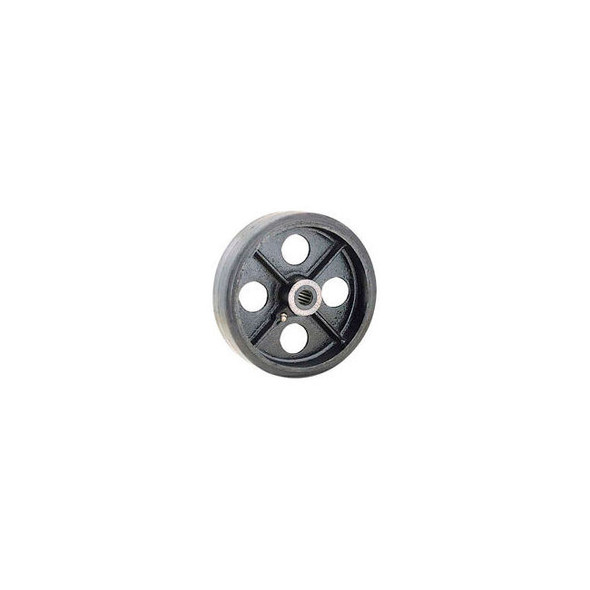 Global Industrial 5"" x 1-1/2"" Mold-On Rubber Wheel - Axle Size 1/2""