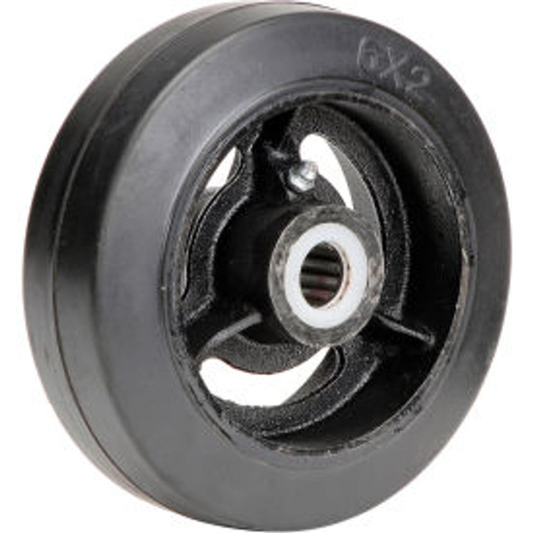 Global Industrial 6"" x 2"" Mold-On Rubber Wheel - Axle Size 3/4""