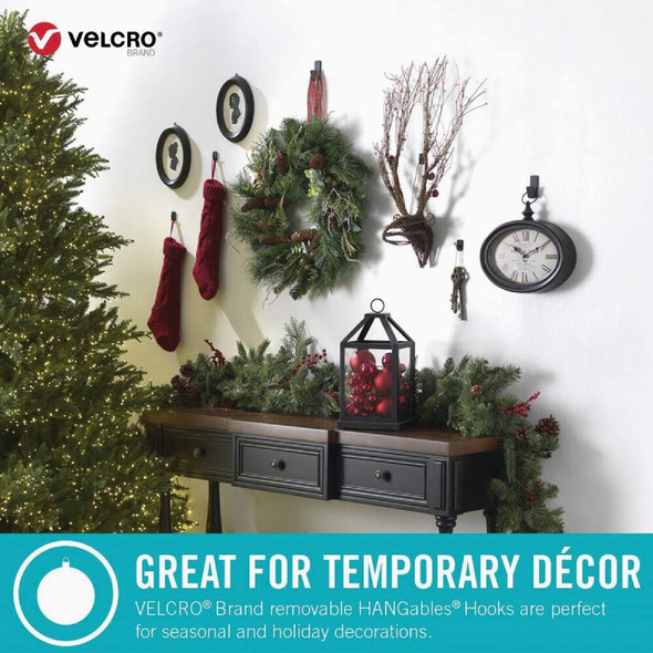 Velcro Brand Hangables 1 Lb. Capacity Black Removable Small Hook (2 Count) VEL-30109-USA 208346