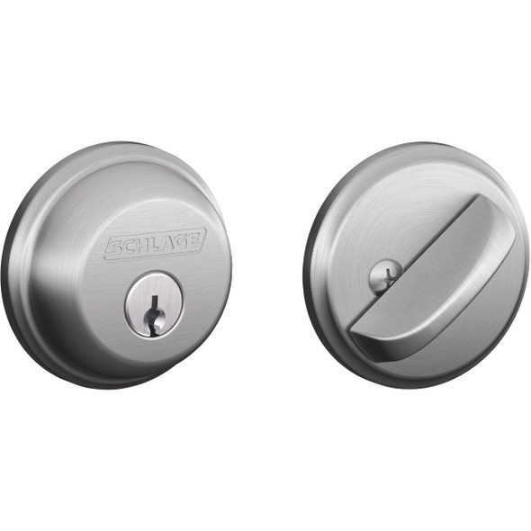 Schlage Light-Duty Commercial Satin Chrome Single Cylinder Deadbolt B60CSG626