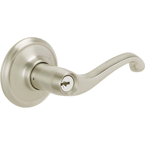Schlage Flair Satin Nickel Entry Door Lever F51VFLA619