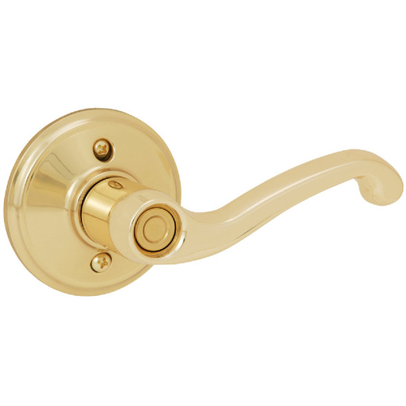Schlage Flair Polished Brass Privacy Door Lever F40VFLA605