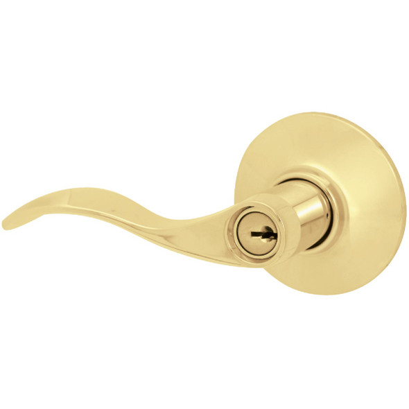 Schlage Accent Ultima Bright Brass Entry Door Lever F51VACC505