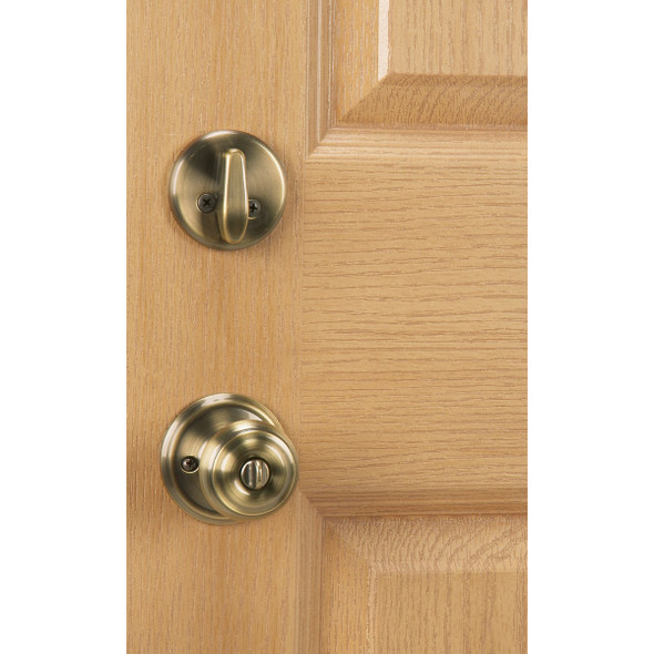 Schlage Antique Brass Deadbolt & Door Knob Combo FB50NVGEO609 250716