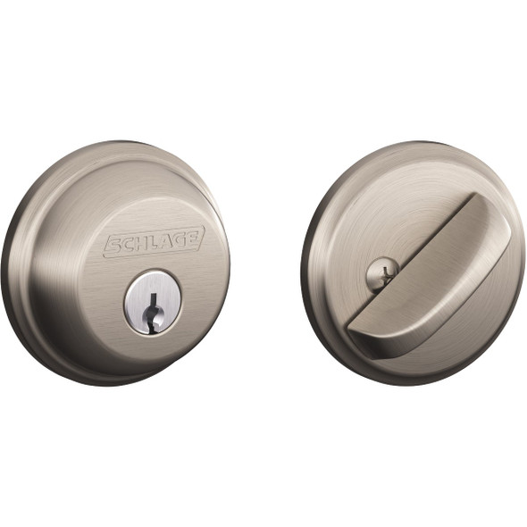 Schlage Maximum Security Satin Nickel Single Cylinder Deadbolt B60N619
