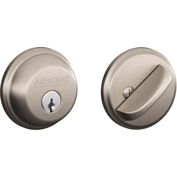 Schlage Maximum Security Satin Nickel Single Cylinder Deadbolt B60N619