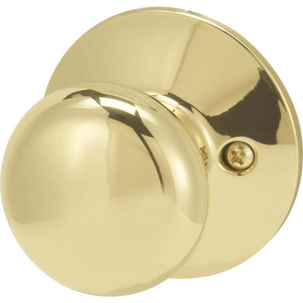 Schlage Plymouth Bright Brass Dummy Door Knob F170VPLY605