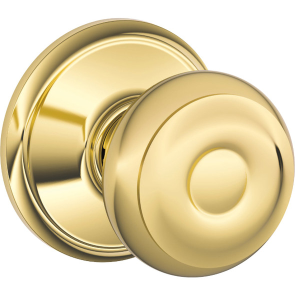 Schlage Georgian Bright Brass Hall & Closet Door Knob F10VGEO605