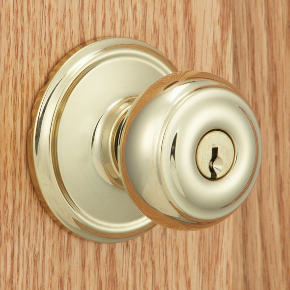 Schlage Georgian Bright Brass Entry Door Knob  F51VGEO505 242888