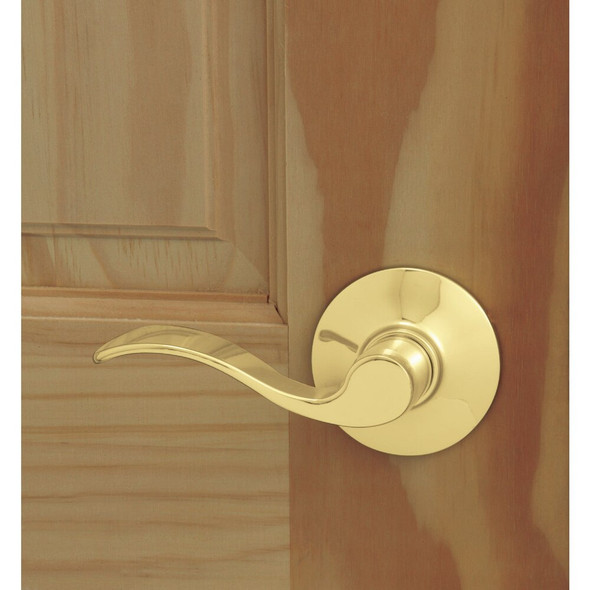 Schlage Accent Bright Brass Passage Door Lever F10VACC605 217508