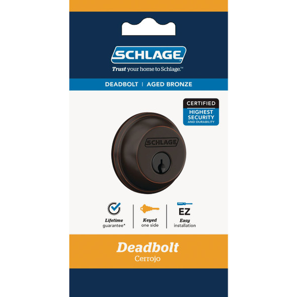 Schlage Aged Bronze Single Cylinder Deadbolt