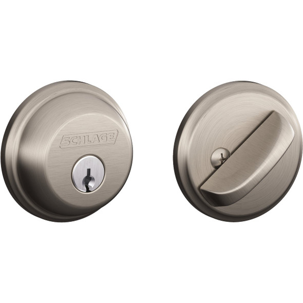 Schlage Satin Nickel Single Cylinder Deadbolt B60NG619