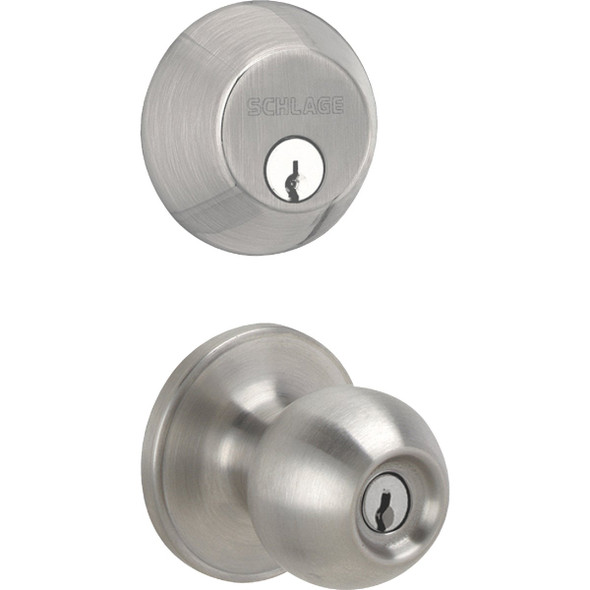 Dexter Satin Nickel Deadbolt & Door Knob Combo JC60VCNA619