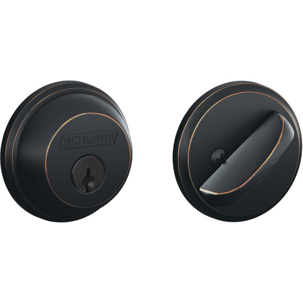 Schlage Maximum Security Aged Bronze Single Cylinder Deadbolt B60N716