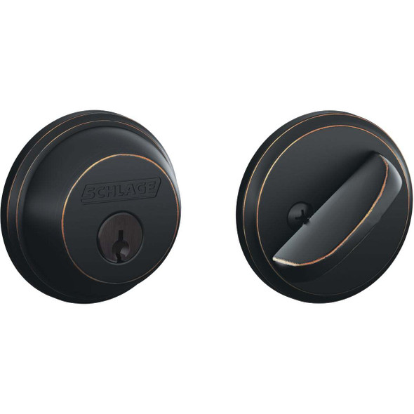 Schlage Maximum Security Aged Bronze Single Cylinder Deadbolt B60N716