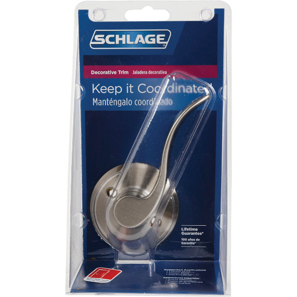Schlage Accent Right-Handed Satin Nickel Dummy Door Lever F170VACC619 RH 254290