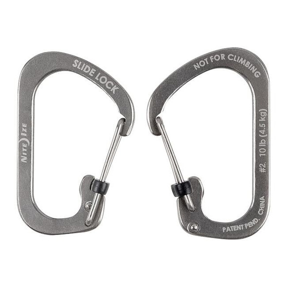 Nite Ize Locking Carabiner Clip,Silver,1-3/32 in. CSL2-11-R6