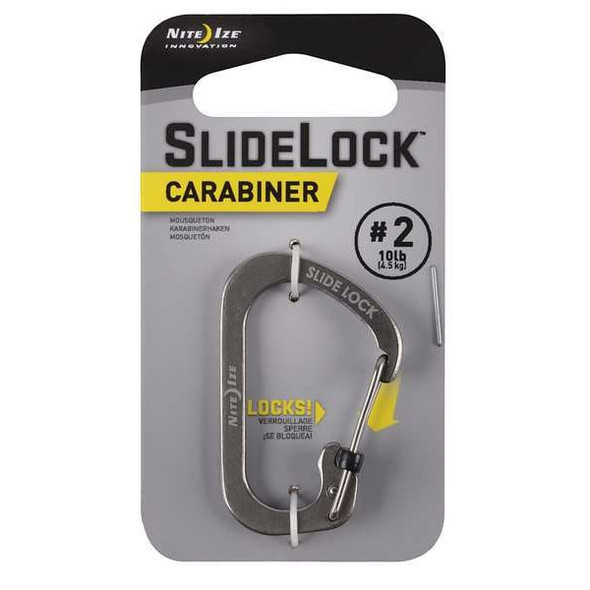 Nite Ize Locking Carabiner Clip,Silver,1-3/32 in. CSL2-11-R6